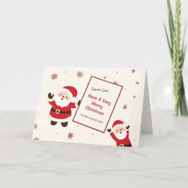 Schattigee Retro Kerstman Gevouwen Vakantie Kaart