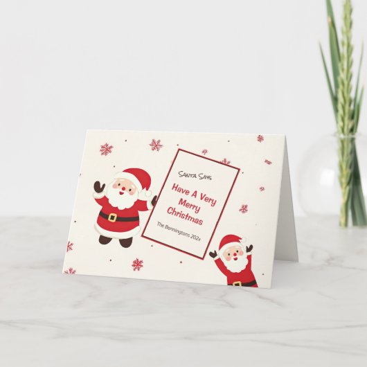 Schattigee Retro Kerstman Gevouwen Vakantie Kaart (Voorkant)