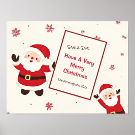 Schattigee Retro Kerstman Poster