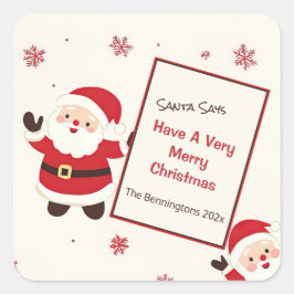 Schattigee Retro Kerstman Vierkante Sticker