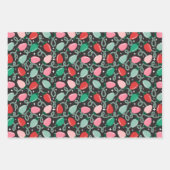 Schattigee Retro Kerstverlichting Inpakpapier Vel (Voorkant)