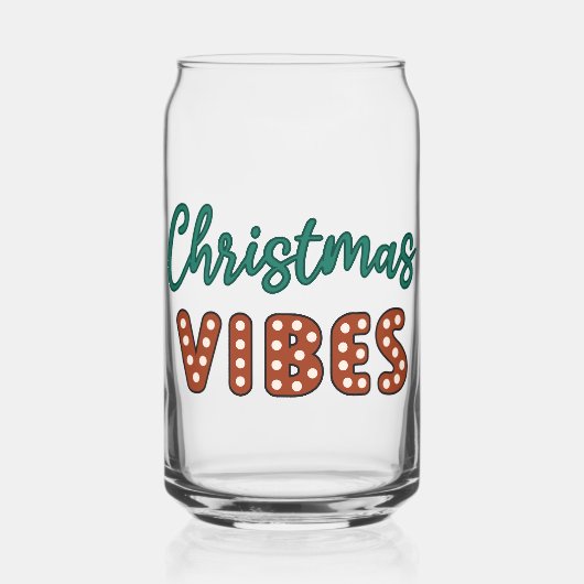 Schattigee retro kerstvibes blikvorm glas (Voorkant)