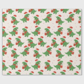 Schattigee Retro Kinder T-Rex Xmas Cadeaupapier (Vlak)