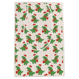 Schattigee Retro Kinder T-Rex Xmas Medium Cadeauzakje