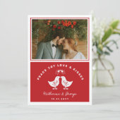 Schattigee Retro Kissing Chicks Peace Joy Love Kis Feestdagenkaart (Staand voorkant)