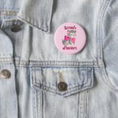 Schattigee retro kitten - smash fascisme ronde button 5,7 cm (In situ)