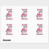Schattigee retro kitten - smash fascisme ronde sticker (Vel)