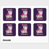 Schattigee retro kitten - smash fascisme vierkante sticker (Vel)