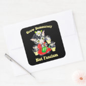 Schattigee retro-Kittens - groei democratie niet f Vierkante Sticker (Envelop)