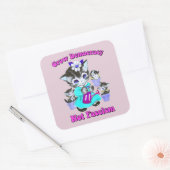 Schattigee retro-Kittens - groei democratie niet f Vierkante Sticker (Envelop)