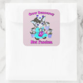 Schattigee retro-Kittens - groei democratie niet f Vierkante Sticker (Tas)