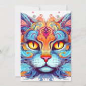 Schattigee Retro Kitty Cat verjaardagsfeestje Kaart (Achterkant)