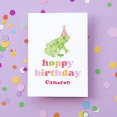 Schattigee Retro Kleurrijke Kikker Gepersonaliseer Kaart