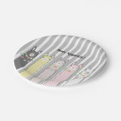 Schattigee Retro Kleurrijke Lama's Kinder Partij Papieren Bordje (Gekanteld)