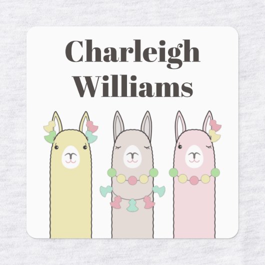 Schattigee Retro Kleurrijke Llamas Kleding Kindere Labels (Design 1)