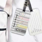 Schattigee Retro Kleurrijke Llama's Meisje Kinder Bagagelabel