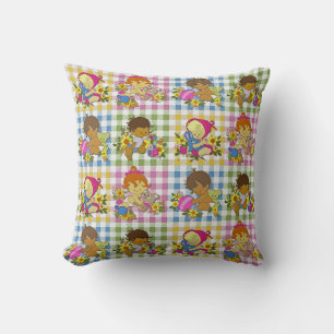 Schattigee Retro Kleurrijke Patchwork Plaid Baby s Kussen