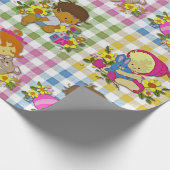 Schattigee Retro Kleurrijke Plaid Baby shower Cadeaupapier (Hoek)