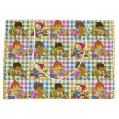 Schattigee Retro Kleurrijke Plaid Baby shower Groot Cadeauzakje (Voorkant)