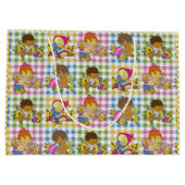 Schattigee Retro Kleurrijke Plaid Baby shower Groot Cadeauzakje (Achterkant)