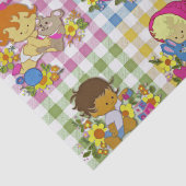 Schattigee Retro Kleurrijke Plaid Baby shower Tissuepapier (Detail)