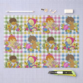 Schattigee Retro Kleurrijke Plaid Baby shower Tissuepapier (Craft)