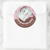 Schattigee retro koffiepot uit de keuken van stick ronde sticker (Tas)