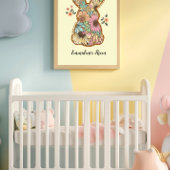 Schattigee Retro Konijn Ontwerp Kinder Kamer Poster