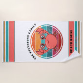 Schattigee Retro krab familienaam Jaar Est Beach H Strandlaken (Voorkant)