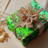 Schattigee retro  laat feestdagen groen roze cadeaupapier