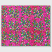 Schattigee retro  laat feestdagen heet roze cadeaupapier (Vlak)