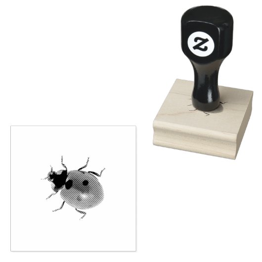 Schattigee retro Lady Bug Rubberstempel (Gestempeld)