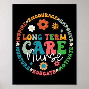 Schattigee Retro LTC Verpleegkundige Langdurige Zo Poster
