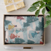 Schattigee retro meisjes schaatsen tissuepapier (Geschenk)