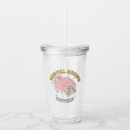 Schattigee Retro Mental Health Matters Acryl Tumbl Drinkbeker