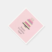 Schattigee retro met de hand geïllustreerde meisje servet (Hoek)