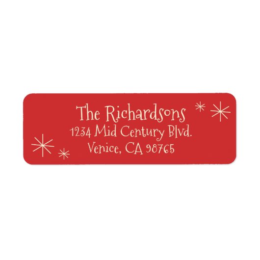 Schattigee Retro Nostalgische Kerst Etiket (Voorkant)
