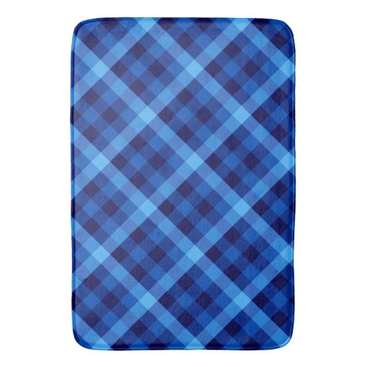 Schattigee Retro Ocean Blue Plaid Grote Badmat (Voorkant Verticaal)