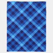 Schattigee Retro Ocean Blue Plaid Grote Fleece Dek (Voorkant)
