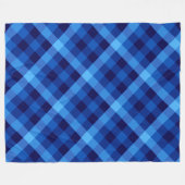 Schattigee Retro Ocean Blue Plaid Grote Fleece Dek Deken (Voorkant (Horizontaal))