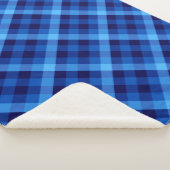 Schattigee Retro Ocean Blue Plaid Grote Sherpa Dek Deken (3/4)