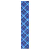 Schattigee Retro Ocean Blue Plaid Grote Tafelloper (Voorkant)