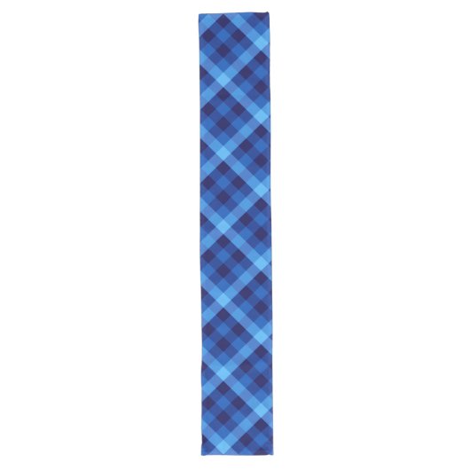 Schattigee Retro Ocean Blue Plaid Grote Tafelloper (Voorkant)
