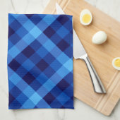Schattigee Retro Ocean Blue Plaid Keukenhanddoek (Quarter Fold)
