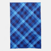 Schattigee Retro Ocean Blue Plaid Keukenhanddoek (Verticaal)