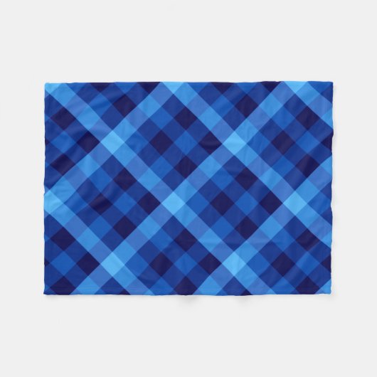 Schattigee Retro Ocean Blue Plaid Kleine Fleece De (Voorkant (Horizontaal))