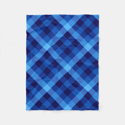 Schattigee Retro Ocean Blue Plaid Kleine Fleece De Deken (Voorkant)