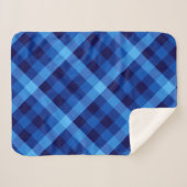 Schattigee Retro Ocean Blue Plaid Kleine Sherpa De Sherpa Deken (Voorkant (horizontaal))