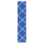 Schattigee Retro Ocean Blue Plaid Kleine Tafellope Korte Tafelloper (Voorkant)
