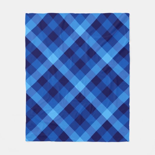 Schattigee Retro Ocean Blue Plaid Medium Fleece De (Voorkant)